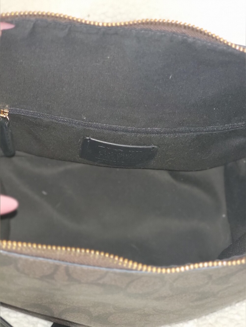 Coach Brown and Black Signature Canvas Crossbody Bag with Matching Wallet. - Picture 9 of 16